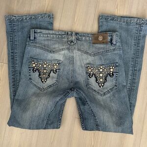 Antik Batik Blue Embellished Women Jeans